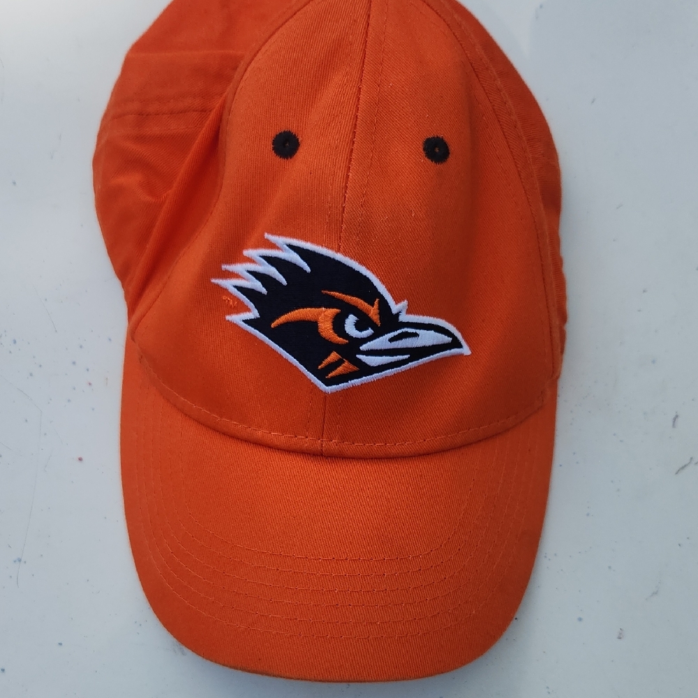 Orange Baseball Cap with Bird Logo